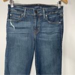 Level 99 Anthropologie Straight Leg Raw Edge Hem Jeans Size 28 Blue Photo 2