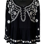 Anthropologie  Meadow Rue Black & White Embroidered Top Photo 0