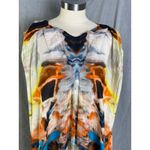 Âme Sœur Berlin Handmade Abstract Silk Blend Tunic Dress 10 Artwear Germany Orange Size 6 Photo 2