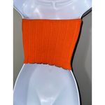 NIA THE LABEL ORANGE RIBBED STRAPLESS TUBE TOP‎ CUTOUT EUC SIZE M Size M Photo 2