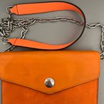 Rag and Bone  Orange Suede & Leather Chain Crossbody Wallet Bag Photo 3