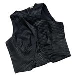 L'Agence L’AGENCE Black Faux Leather Crop Top Photo 5