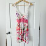 In Bloom  by Jonquil Floral Lingerie Dress Pink Lace Waist Size L Photo 1