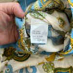 Haute Hippie  High Rise Wide Leg Palazzo Boho Linen Blue Cream Pants NWOT L Photo 5