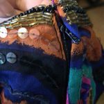 Judith Ann Creations Vintage 60s  Beaded Silk Colorful Kaftan Mini Dress Magenta Photo 3