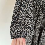 ZARA The Sharon Leopard Print Long Sleeve Tiered Babydoll Mini Dress Tan Photo 3