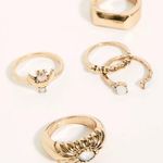 Free People Tarnished Brass Opal Mix it up ring set Photo 0