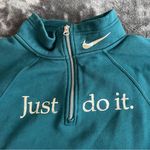 Nike Teal Just Do It Crop Quarter-Zip Sweatshirt Photo 1