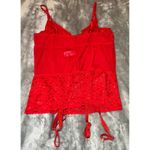 Escante Lingerie Top Womens Large Red Lace Garter Straps Suspender Adjustable Photo 7