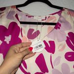 Oddy NWT  Purple Drawn To You Floral Satin Blouse Size Large Photo 2