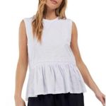 Barbour  white womens willow peplum sleeveless cotton top size 14 NWT $55 Photo 0