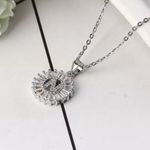 Silver Initial Crystal Pendant Necklace A Photo 5