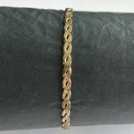 Women’s vintage dainty gold tone‎ flat braided bangle bracelet one size Photo 2