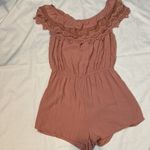 5 Ambiance Lace Ruffle Cottagecore Pink Cold Shoulder Romper Size M Size M Photo 1
