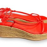 Nine West Alexx Wedge Orange Strappy Platform Sandals Women's SIZE 8 Photo 3