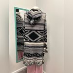 Mudd Black and Gray Southwestern Patterned Long Duster Cardigan Photo 2