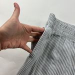 Old Navy Light Gray Striped Linen Blend High Rise Straight Leg Pant L Photo 2