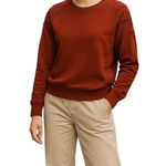 True Religion  NWT Ox Blood Distressed Studded Boyfriend Sweatshirt XS Photo 0