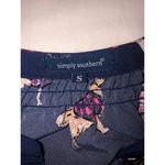 Simply Southern Dog Print Tunic Size S Navy Blue Pink Top Smocked Long Sleeve Photo 2