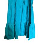PINCH Midi Tiered Ruffle Dress Womens Small Blue Cotton Sundress Photo 3