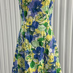 American Living Women’s Blue Watercolor Floral Print Cotton Sundress Size 8 Photo 0