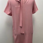 2 Hearts Coral Dress w/Neck Tie & Side pockets Pink Size M Photo 0