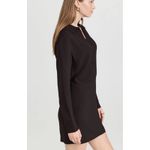 Theory $495 Faux Wrap Shirt Mini Dress Rosina Crepe Long Sleeve Black Womens 4 Photo 1
