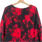 Adorne Dress Women’s 16 W Red Black Floral Side Tie Ruffle Party Holiday Wedding Size 16W Photo 6