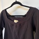 Nation Ltd Nation Wyatt V-Neck Black Sweatshirt Classic Varsity Lounge Quiet Luxury Small Photo 3