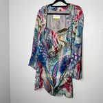 Anthropologie  Leifsdottir silk dress in a vibrant blue and pink butterfly print Photo 1