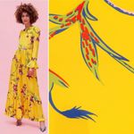 La DoubleJ Summer Visconti Silk Maxi Dress Yellow Floral Print Size XS NWOT Photo 15