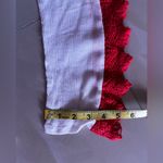 Solitaire  Swim Cover Up Dress Womens  White Crochet V Neck Pullover M White/red Photo 10