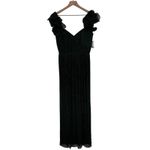 After Six  Dramatic Ruffle Edge Convertible Strap Metallic Pleated Maxi Dress Photo 2