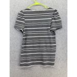 EXPRESS  Women's Blouse Short Sleeve Striped Square Neck Size Large Puff sleeve Photo 4
