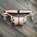 Mettesally Women's Prism Shiny Open Toe‎ Sandals Chunky Block Platform Heels 8.5 Gold Photo 4