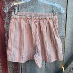 Madewell Clean Pull-On Shorts in Herringbone Stripe Cotton Linen Photo 2