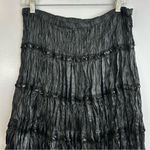 NWT Vintage Essentials by Milano Crinkle Black Sequin 80s/90s Midi Skirt 1X Photo 1
