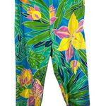 Ralph Lauren Lauren  Pants Womens Sz 10 Multicolor Floral‎ Side Zip Crop Tropical Photo 0