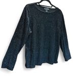 Dialogue Vintage Black Velvet Jacquard Paisley Long Sleeve Blouse size L Photo 1