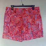 Bandolino Red White & Blue Paisley Patriotic High Waist Modest 6” Shorts 10 Photo 1
