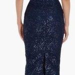 Dress the Population NWOT  Tiffany One-Shoulder Midi Lace Dress Navy S Photo 1