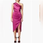 Elliatt Cassini Women's L Pink One-Shoulder Midi Dress Party/Cocktail Photo 9
