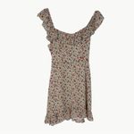 Reformation  Women's Paris Floral Ruffle Mini Dress | Sz 6 | Cream/Pink/Blue Photo 7