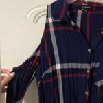Ambiance Plaid Shirt with Shoulder Cut Outs Size M Photo 1