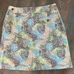 Peter Millar  Golf Womens Skirt Skort Size 4‎ Blue yellow spotted Pockets zip Photo 3