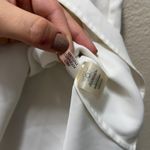 Calvin Klein  V-Neck Blouse White Stretch Cap Sleeves Pullover Top Size S Photo 5