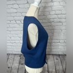 Vintage campus acrylic sweater vest medium Blue Photo 6