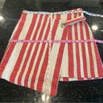 Free People  Its A Wrap Tuscany Mini Skirt with Red White Stripes Size Large NWT Photo 11