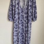 Hill House NWT  Allover Print High Slit Maxi Dress in Purple Floral Photo 2