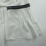 Tahari Plus 2X Top Ivory Black Lace Detail Blouse V-Neck Pleats Jumper Women's Photo 6